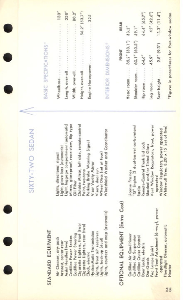1959 Cadillac Salesmans Data Book Page 49